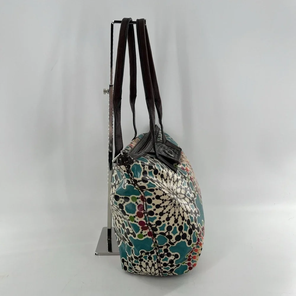 Fossil Key Per Large Tote Coat Satchel Shoulder Bag Kaleidoscope Medallion Multi